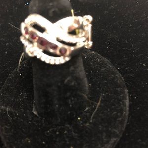 Purple and silver paparazzi ring